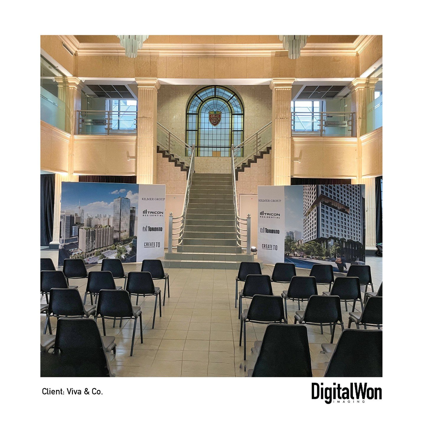 ✨ Exciting Project Alert! ✨

We're thrilled to showcase our latest collaboration with @vivaandco on the Tricon Toronto Coach Terminal project! 🚍💼

Check out these 8' x 10' fabric backdrops we designed and produced to elevate the space. At DigitalWo