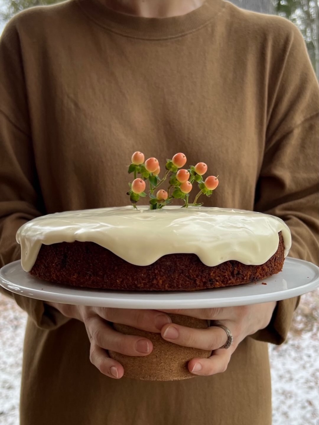We like to always offer some gluten-friendly baking on our holiday menu. This Easter we have a carrot cake made with coconut, currants, and almond, topped with brown sugar cream cheese frosting; rich brownies topped with white chocolate whipped ganac