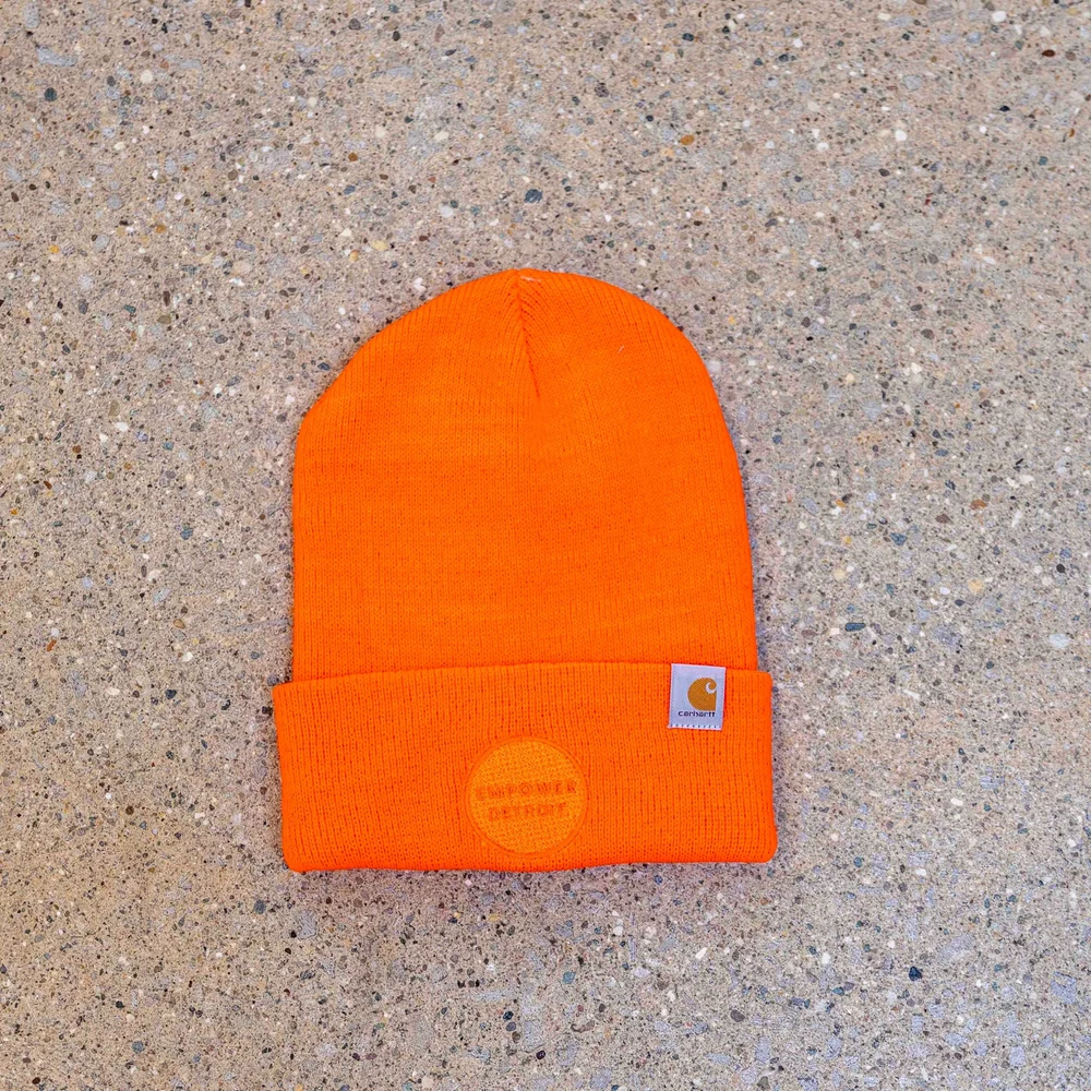 Empower Detroit Orange Carhartt Beanie — EMPOWERMENT PLAN