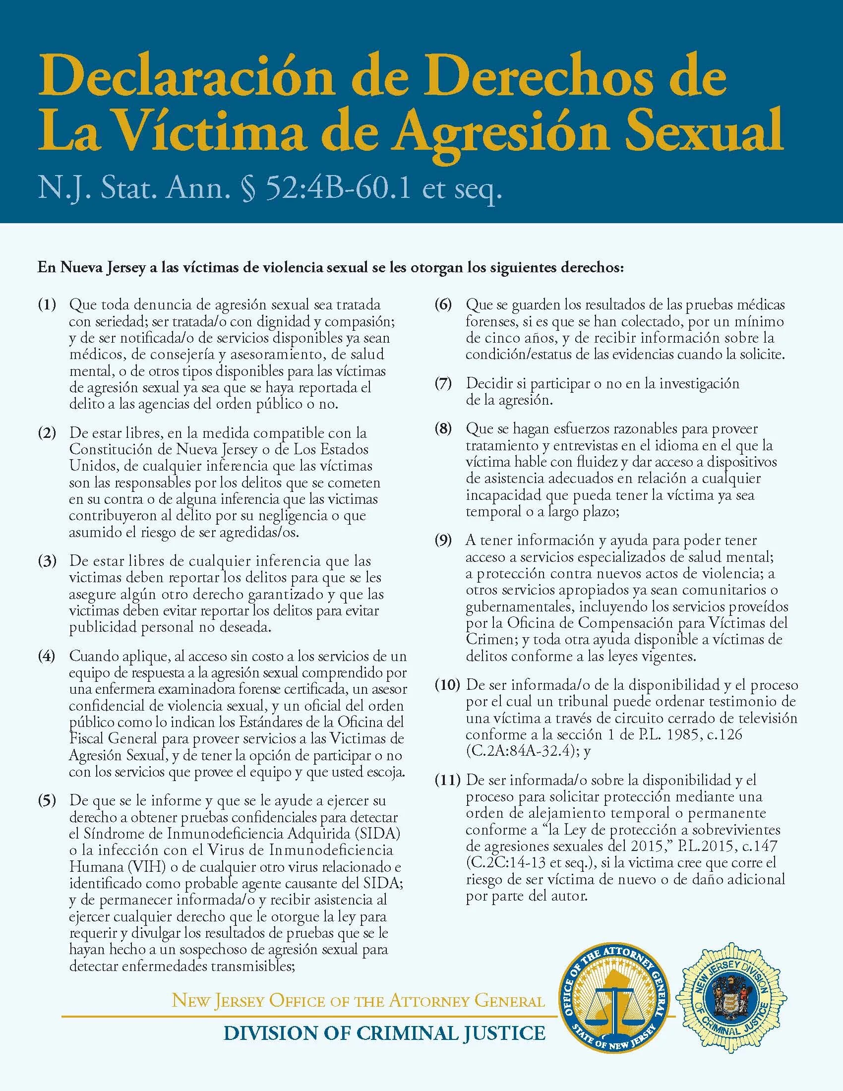 Sexual Assault Victim’s Bill of Rights for New Jersey — Mahwah Police ...