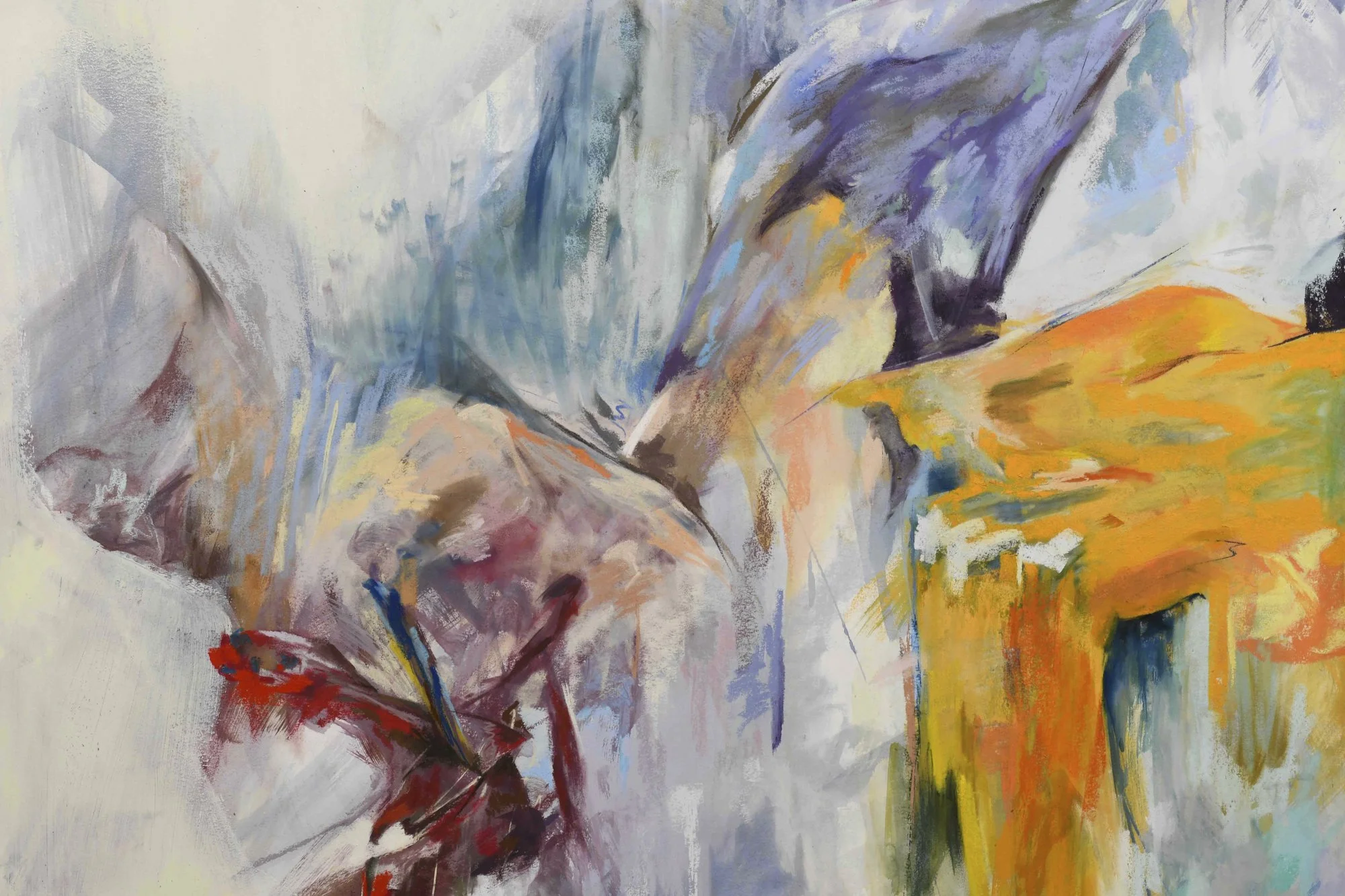   Idle Thrust  (detail), chalk pastel and acrylic on Stonehenge paper, May 2022 
