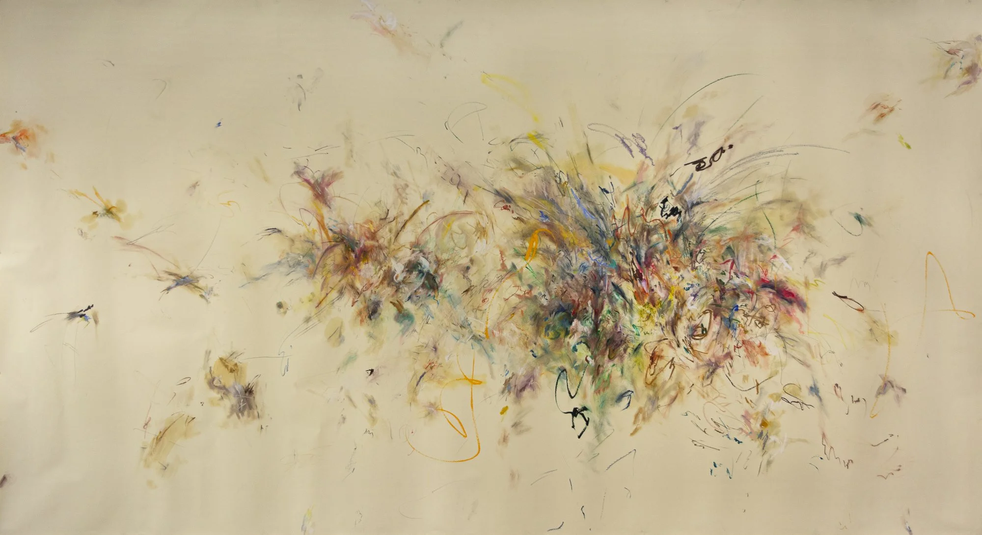   Residual Matter,  oil pastel, oil bar, and graphite on paper, 102x144”, May 2021 