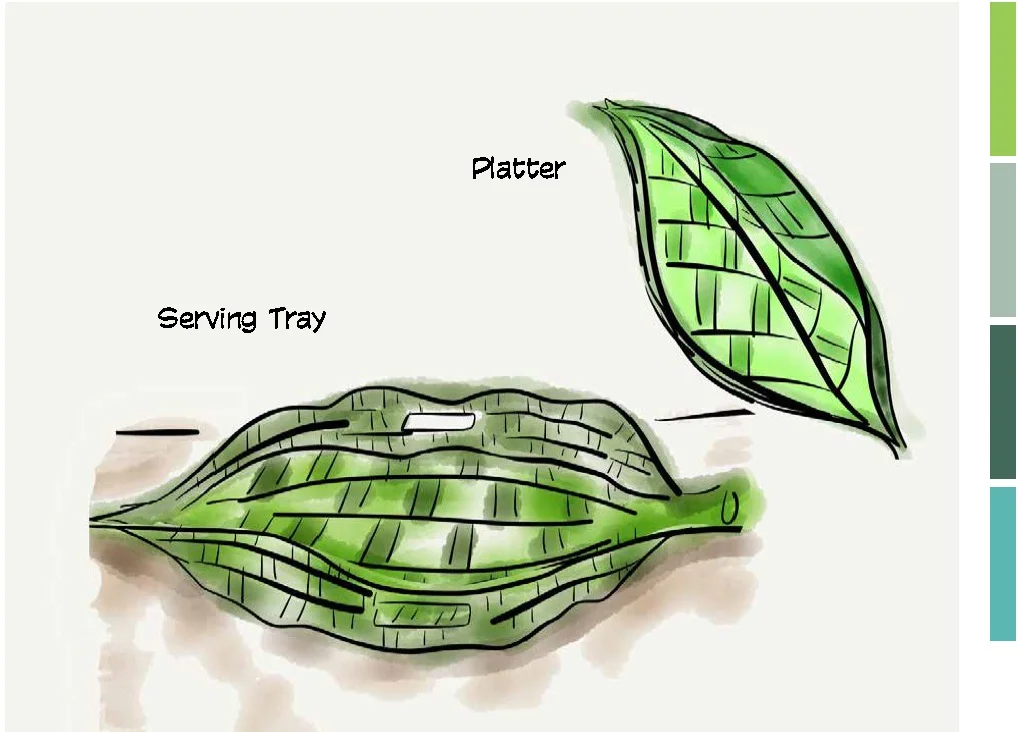 PALM LEAVES SERVING SET