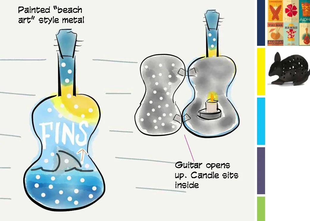 HANGING METAL GUITAR LANTERN