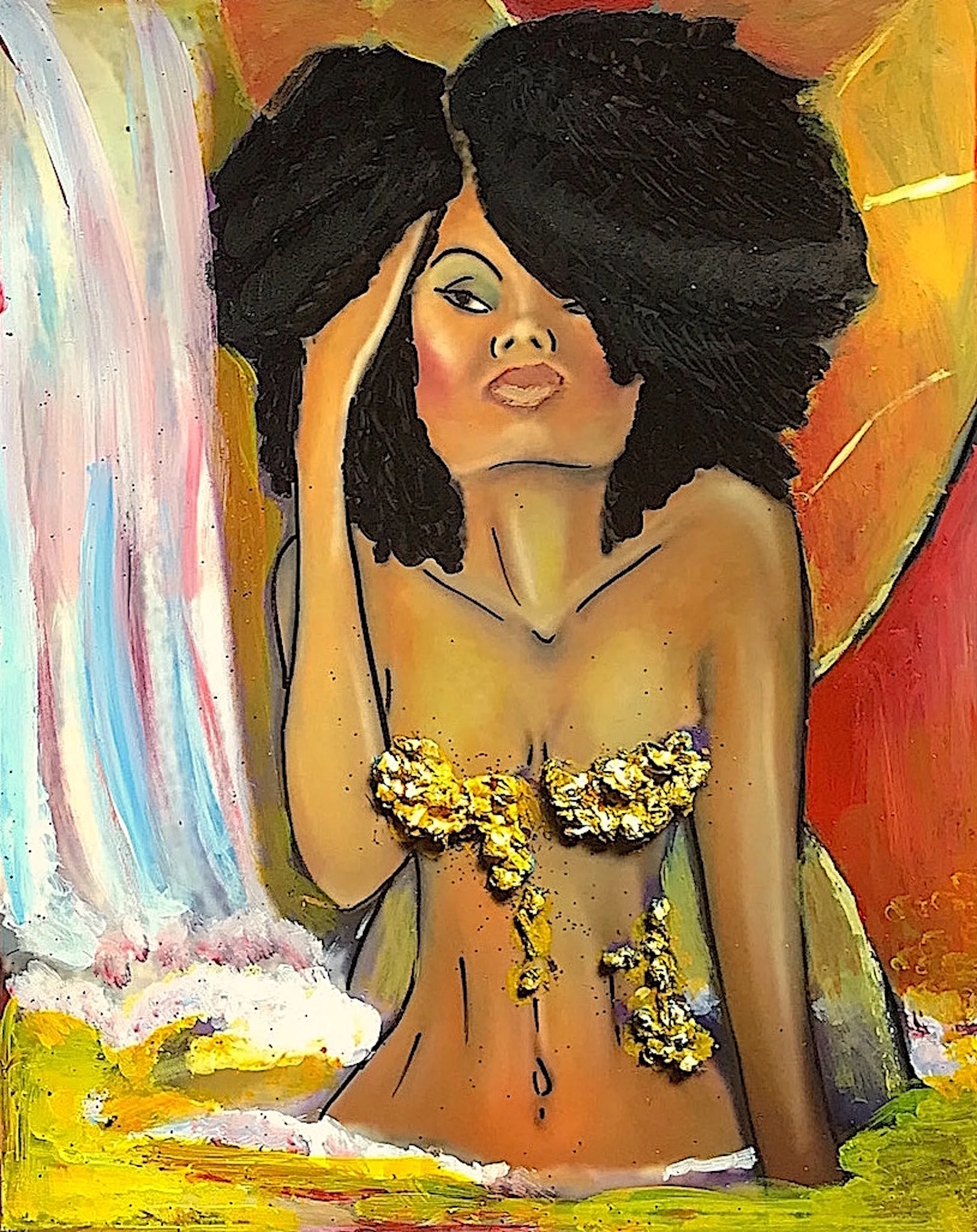 MetameArt Entitled: Waters Fall n Gold