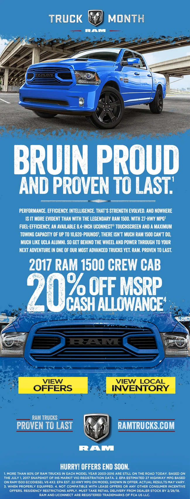 Ram Truck Month incentive eblast for UCLA Alumni 