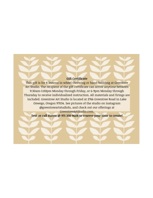 Gift Card for 8 lessons