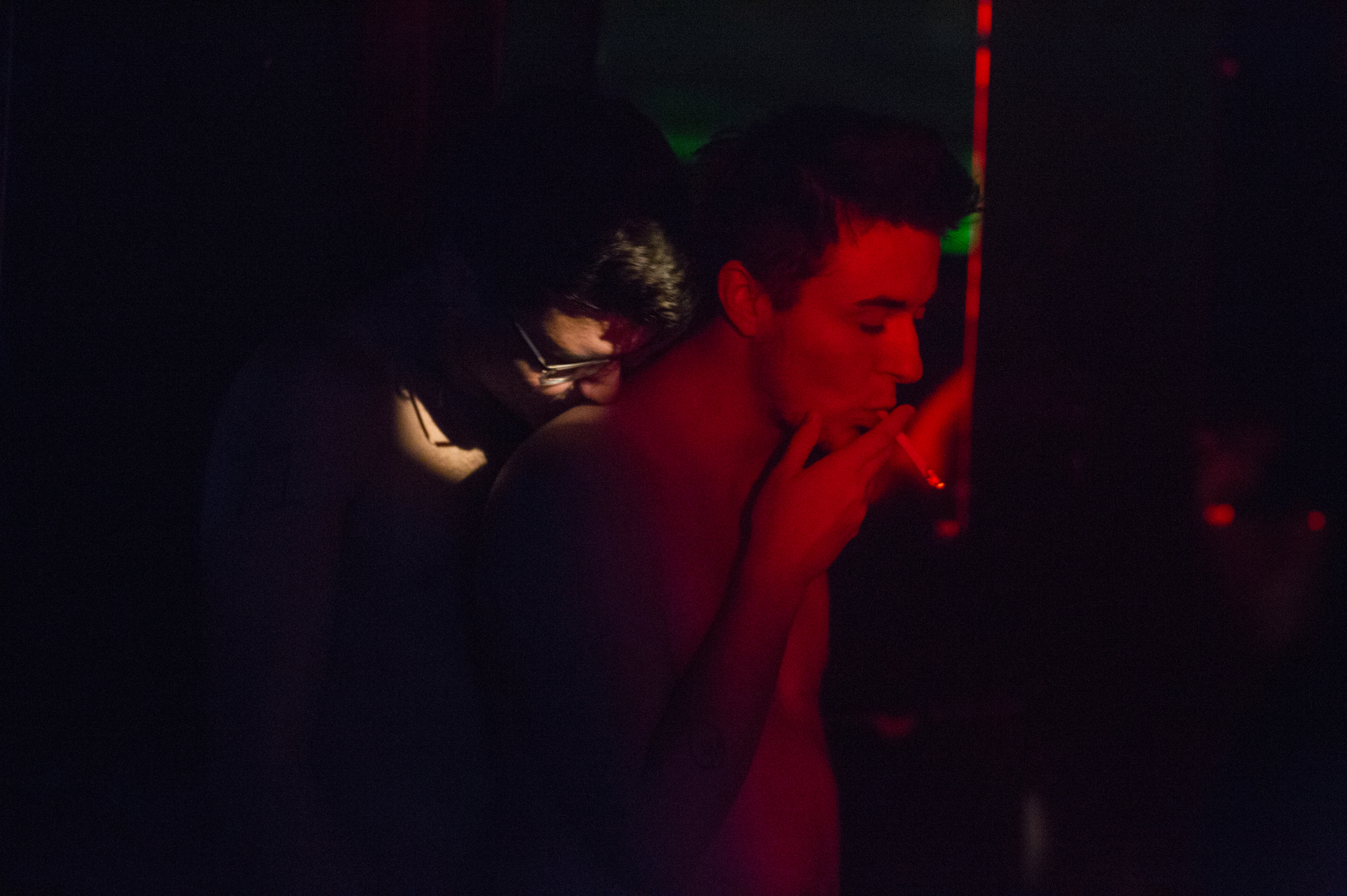  Nicholas Presulti, left, and Billie Kincaid dance at Man's Country, the longest running gay bathhouse in Chicago.  To celebrate 44 years of business, they threw one final party before shuttering forever. 
