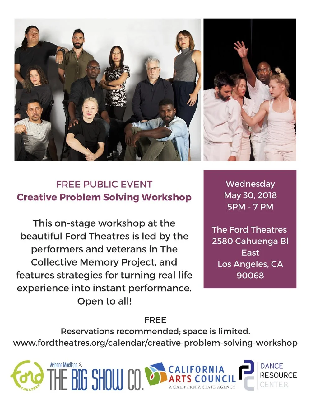 Free Workshop On Stage @ The Ford!