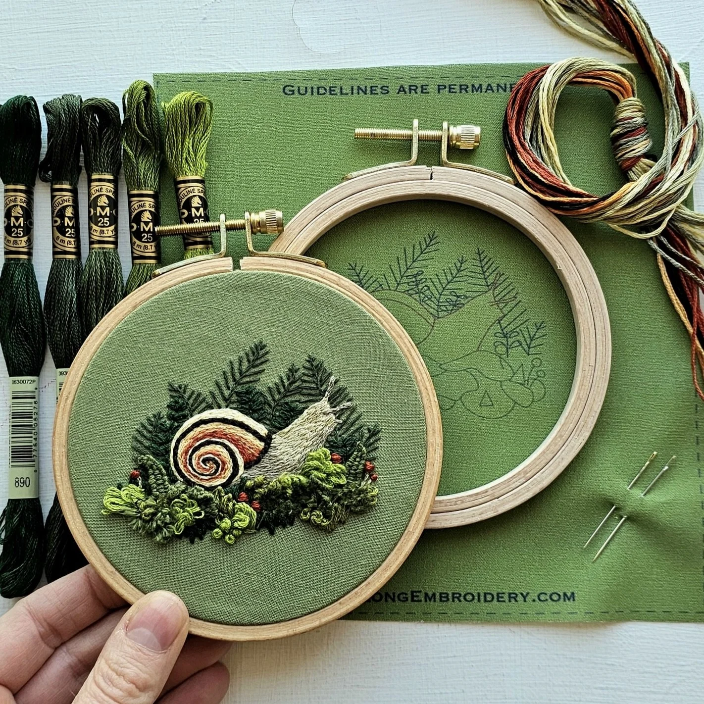 Forest Snail Intermediate Embroidery Kit - Faire.jpeg