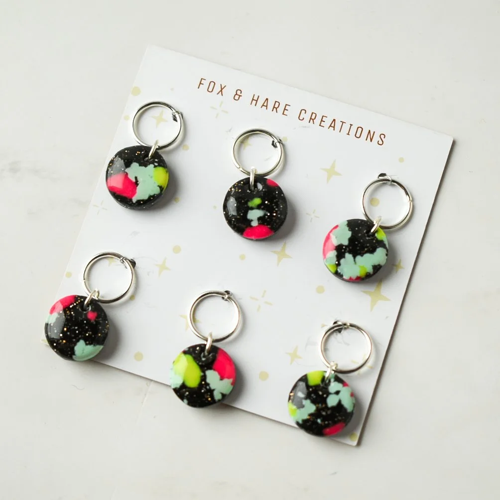 Clay Stitch Markers | Skate Night