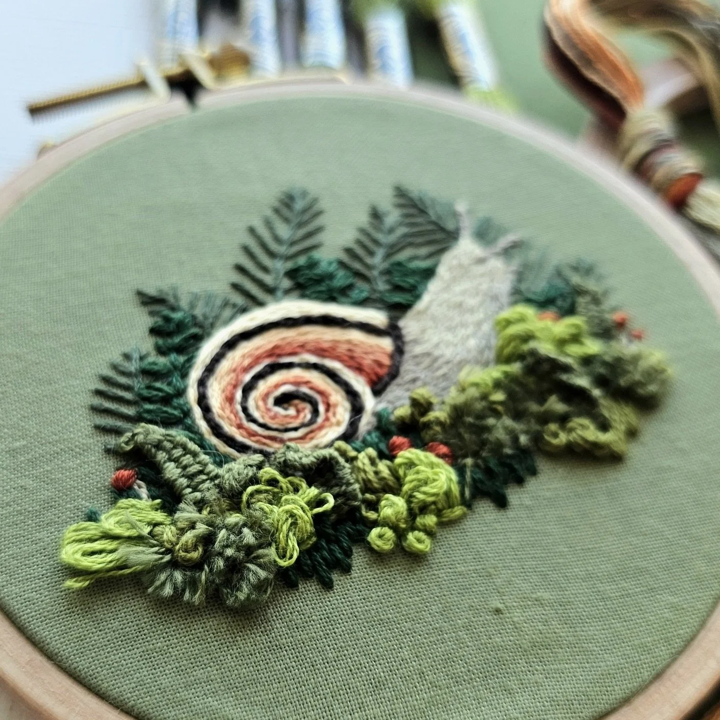 Forest Snail Intermediate Embroidery Kit - Faire.jpeg