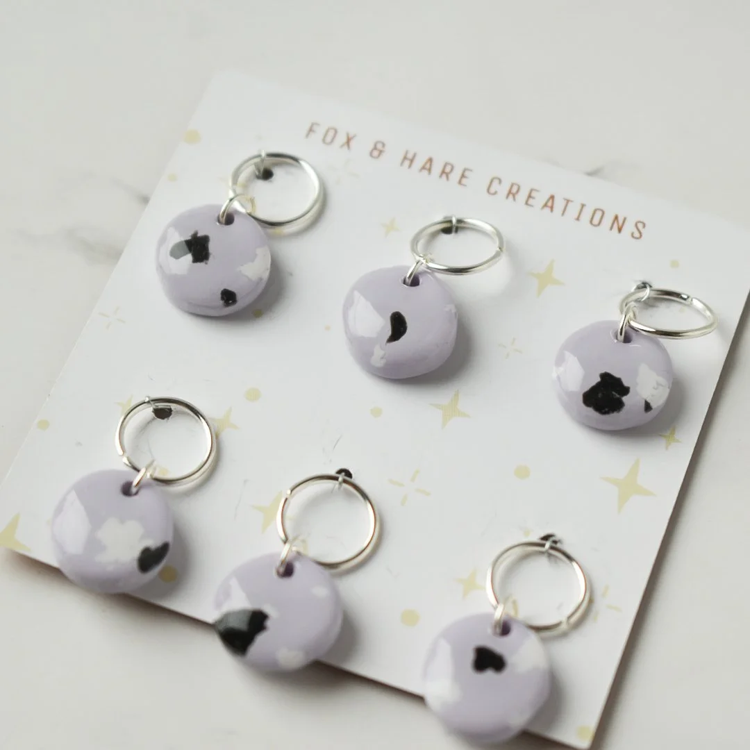 Clay Stitch Markers | Lilac Goth