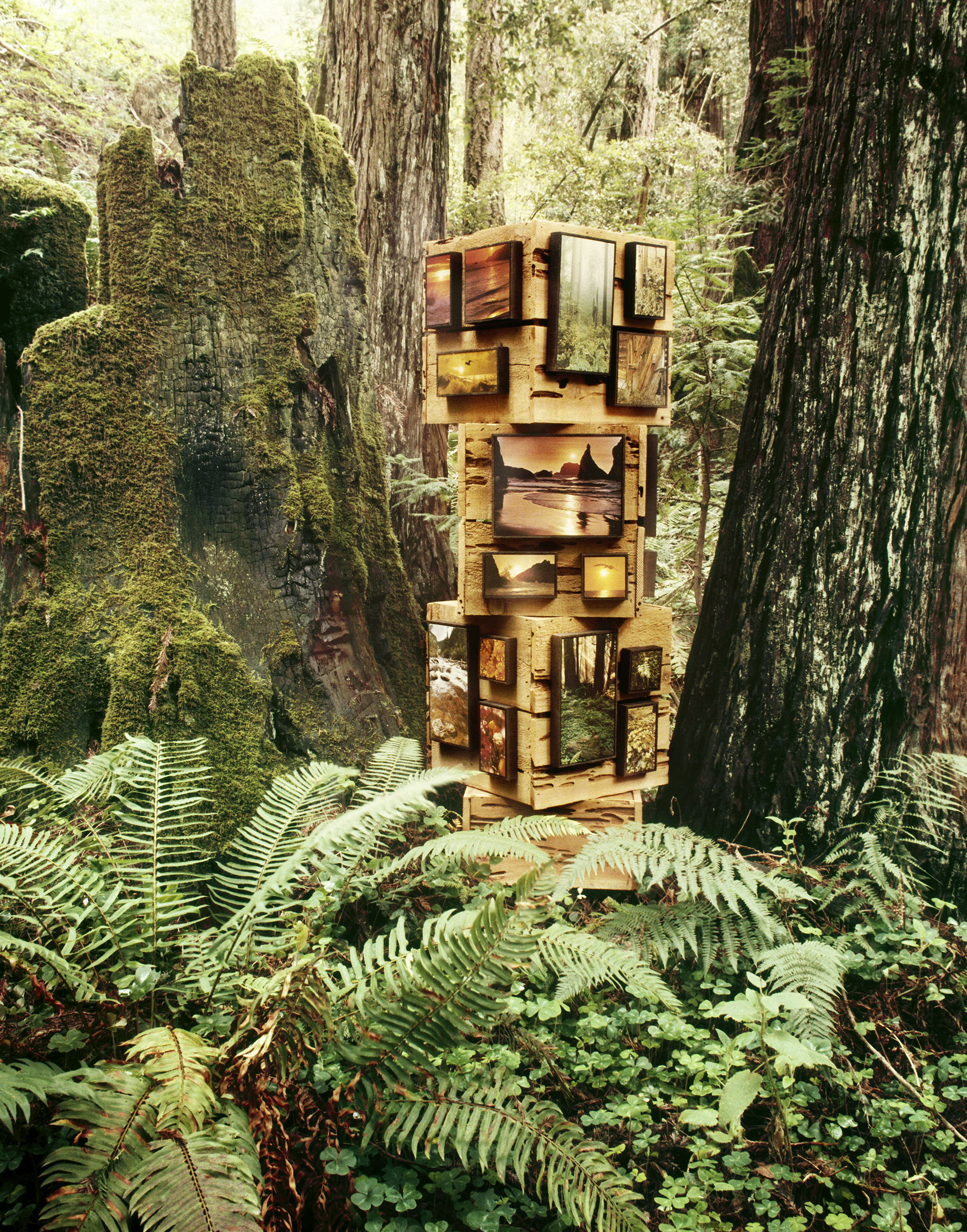 Clyde shipped the images in the pecky cedar boxes, then the boxes could be used for display purposes