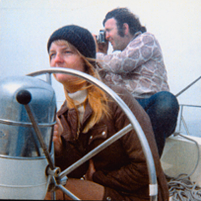 Niki at the helm while Clyde photographs