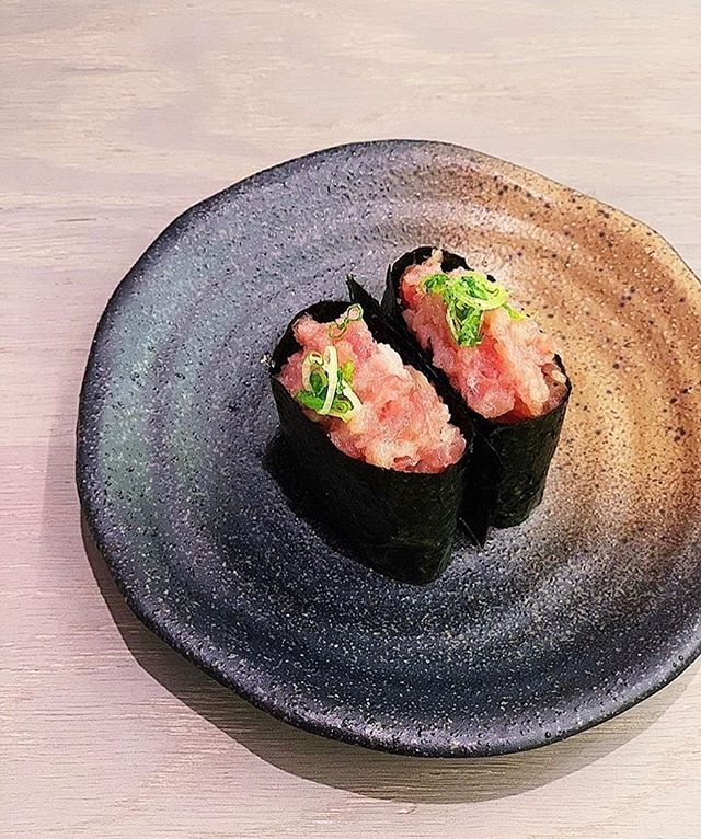 Our Negi-Toro Gunkan is already a fan-favourite. Chopped tuna belly with green onion on sushi rice wrapped in seaweed. Lunch anyone? 📸 by @janice.xo