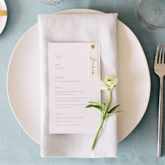 Gold Eyelet Wedding Menu