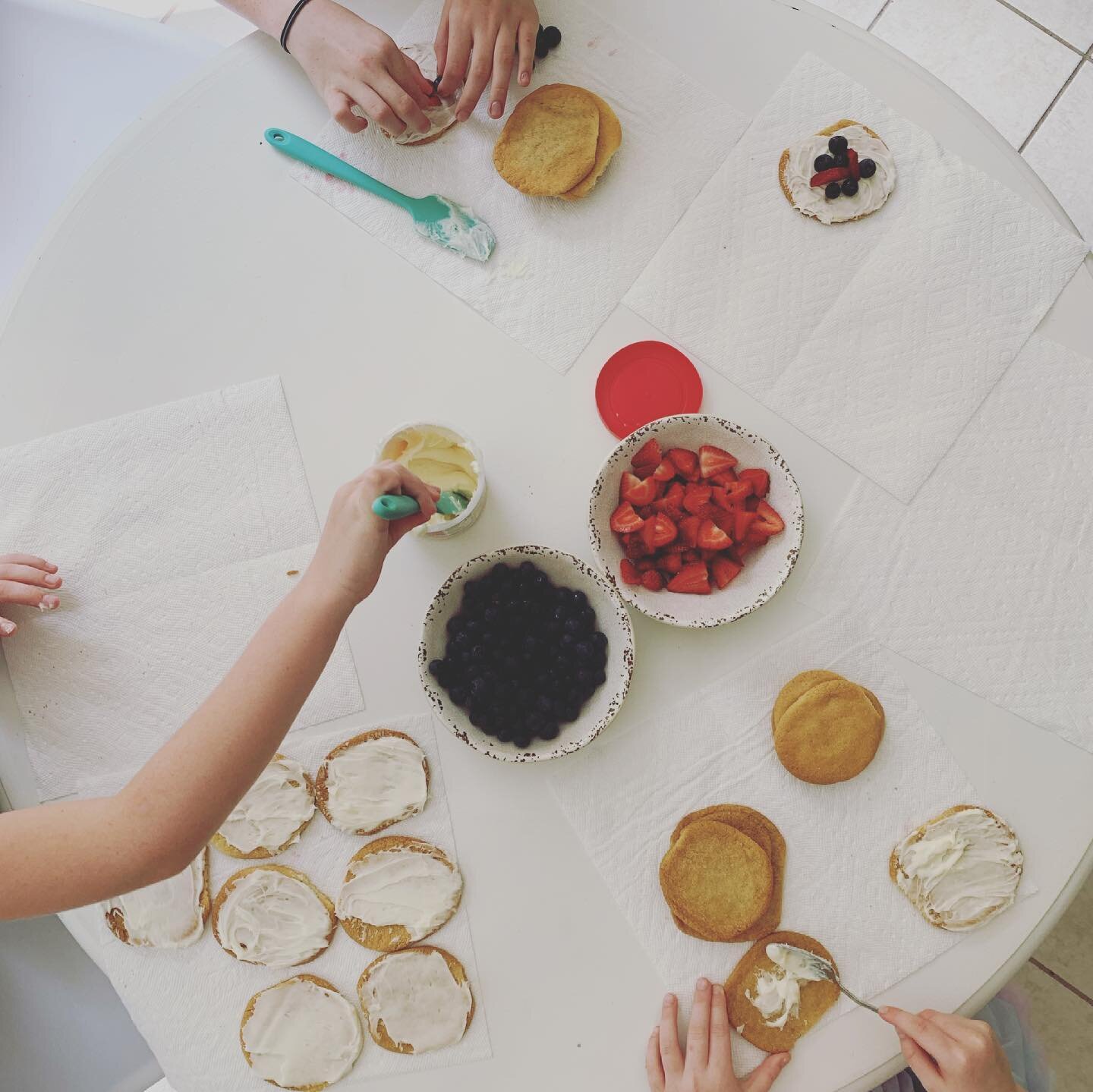 Happy 4th! It&rsquo;s raining on and off here today so the girls and I decided to bake some red, white, and blue cookies for our neighbors. I&rsquo;m hoping the rain passes in time for fireworks tonight!💥