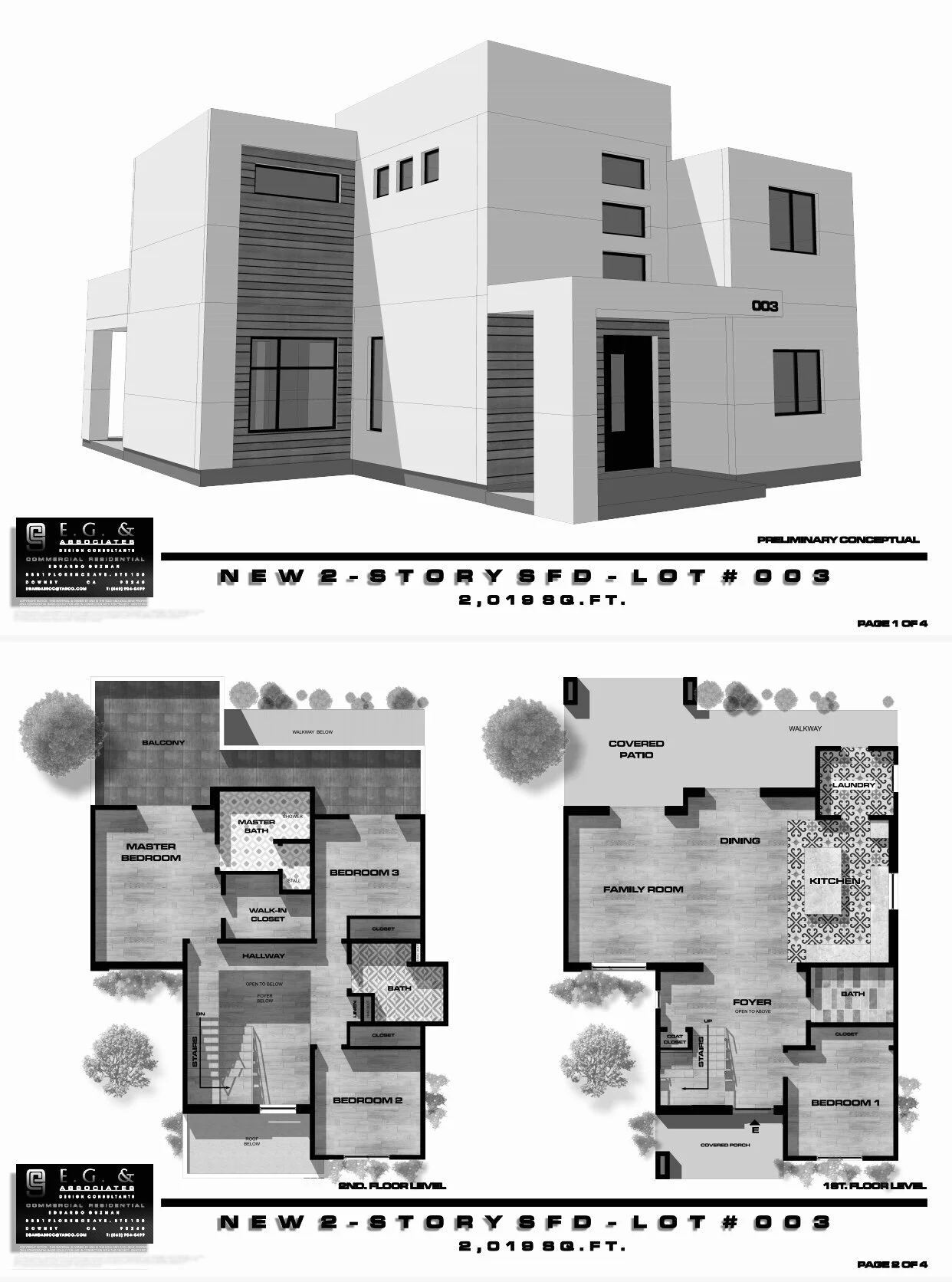 New 2-Story Single Family Dwelling, contemporary modern. 