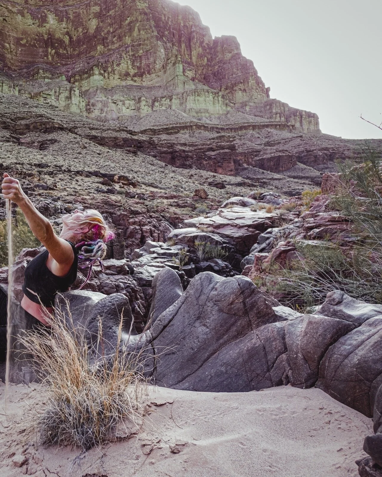 Another pass around the sun 
Feeling Grateful. Loved this spot. It was like a nature's hand or a circle of Picasso carved stones above the Colorado River. 
I had a beautiful meditation here.  It's nice to go to this place in my mind. Just beyond, v