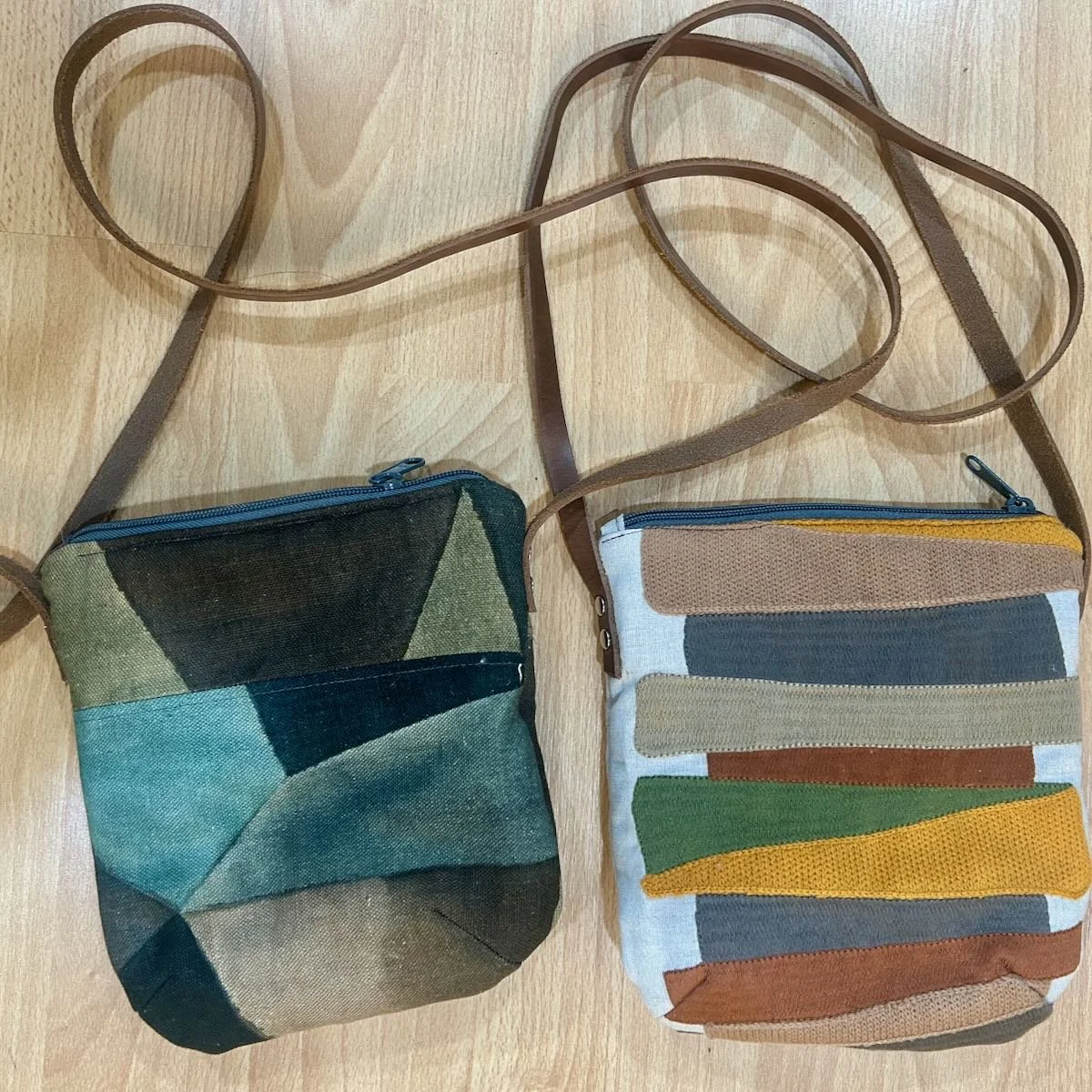 Two handmade purses with straps