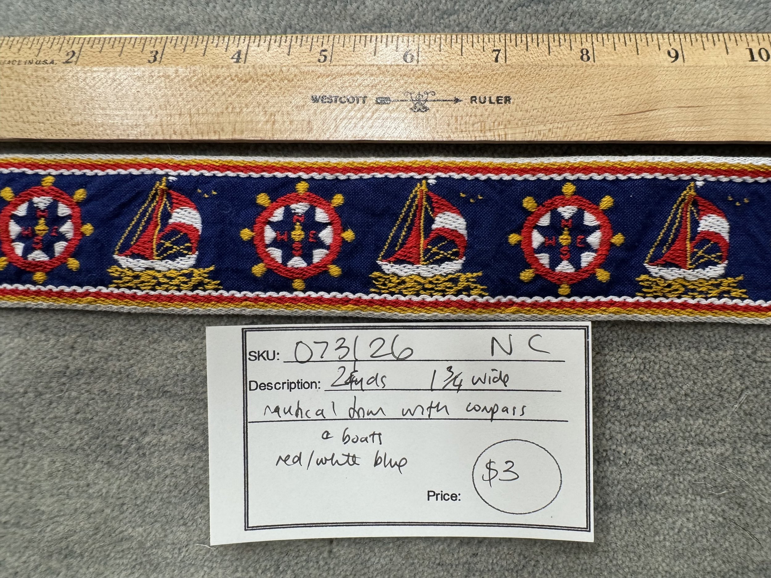 073126-N-E Nautical trim, 2 1/4 yd x 1 3/4" wide