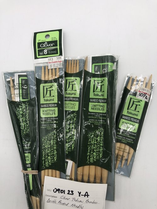 090123-Y-E Clover Bamboo Straight Knitting Needles, Various Sizes