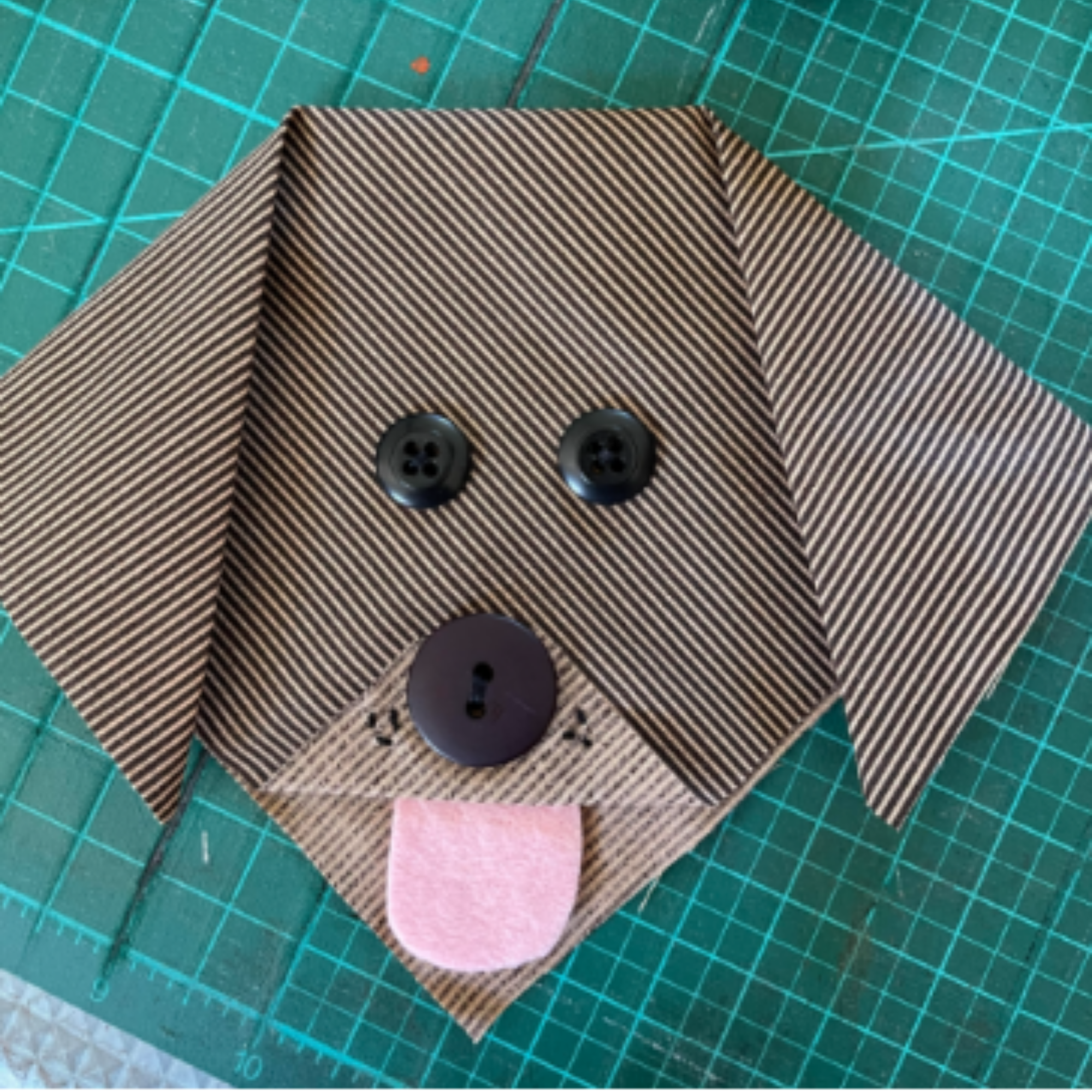 Mixed-Media Folded Dog Head Decoration