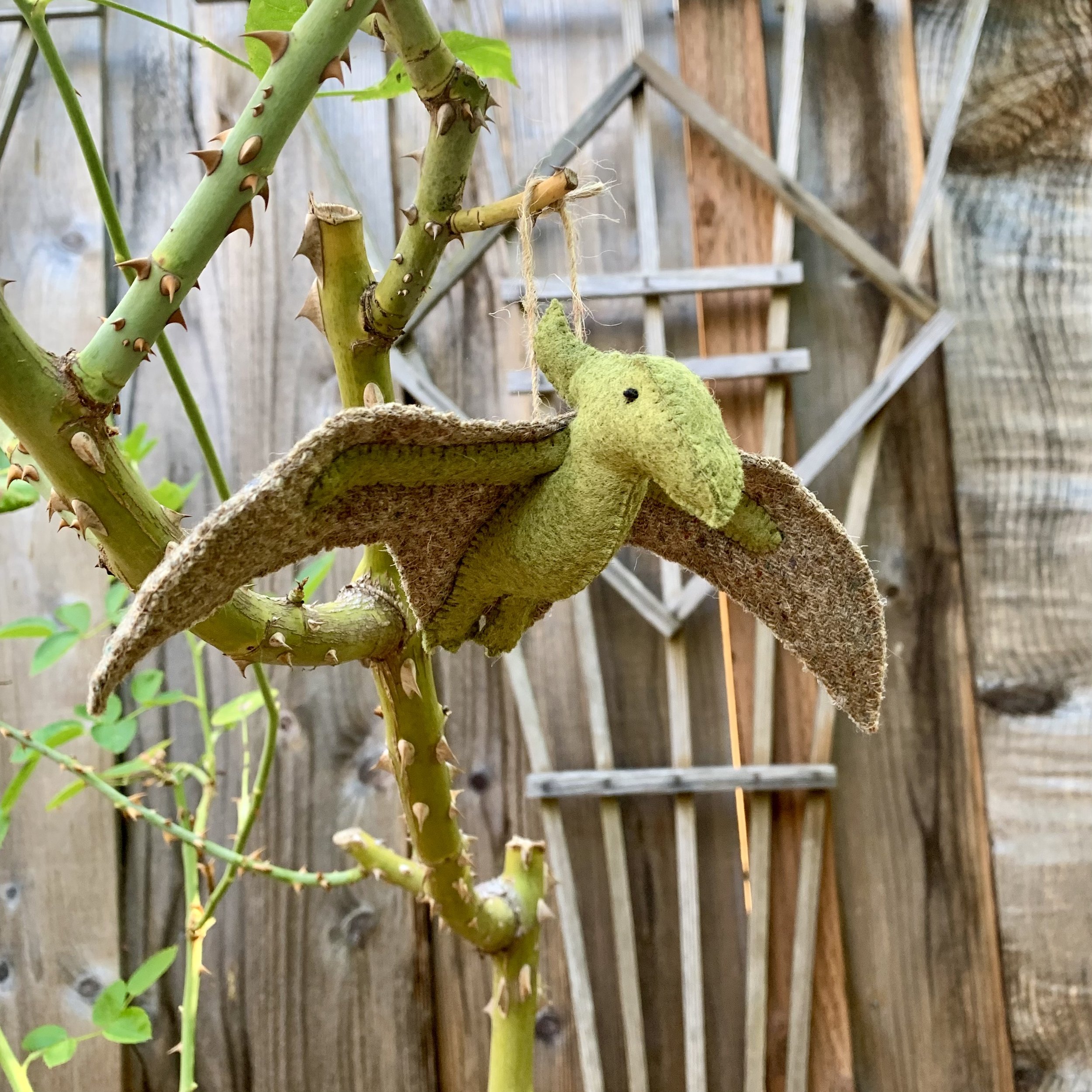 Fabric pterodactyl ornament