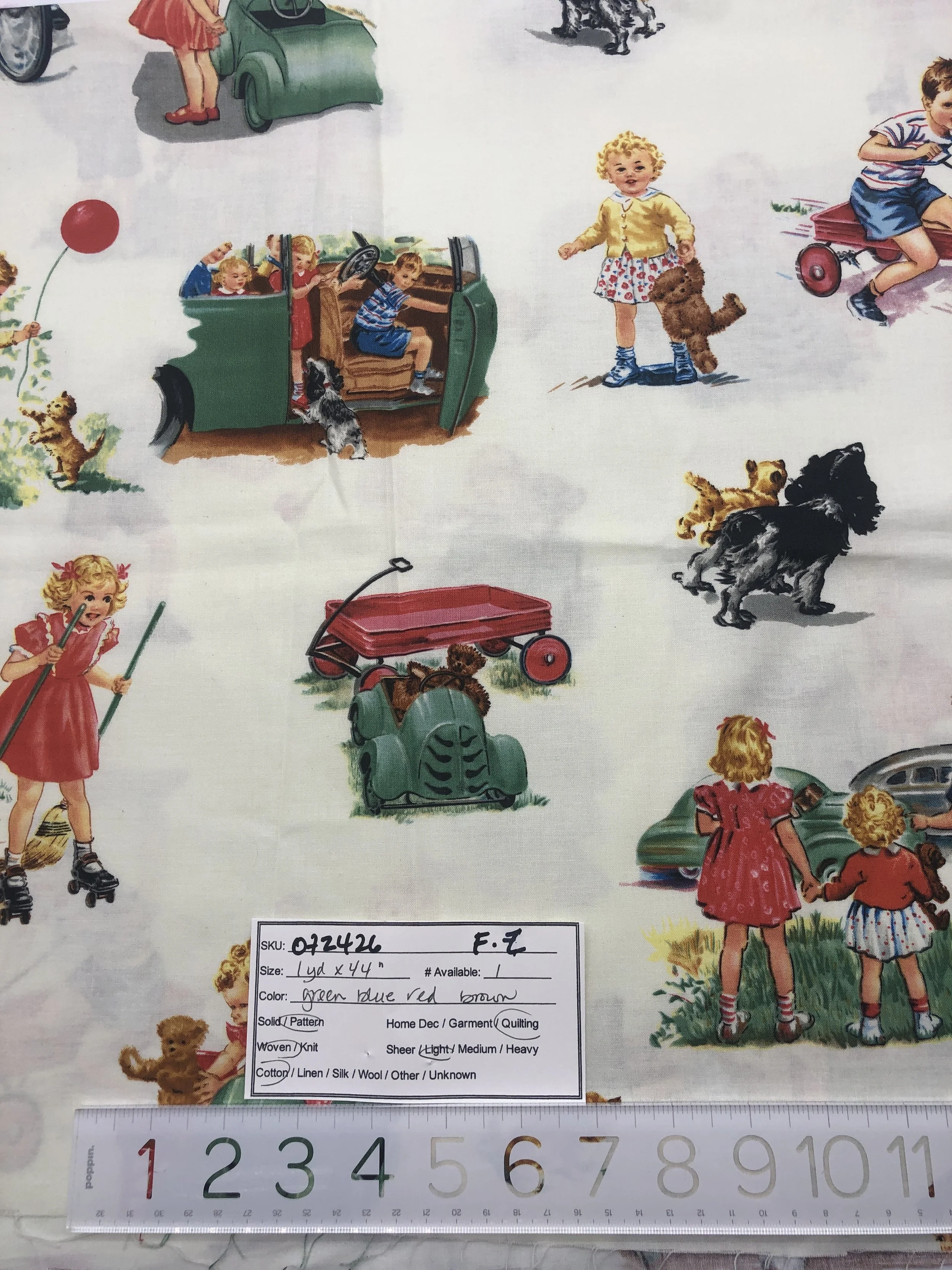 072426-F-Z Various images of Dick and Jane; Cotton; 1 yd x 44"