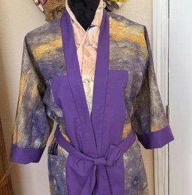 Robe with purple/orange ombre and purple accents