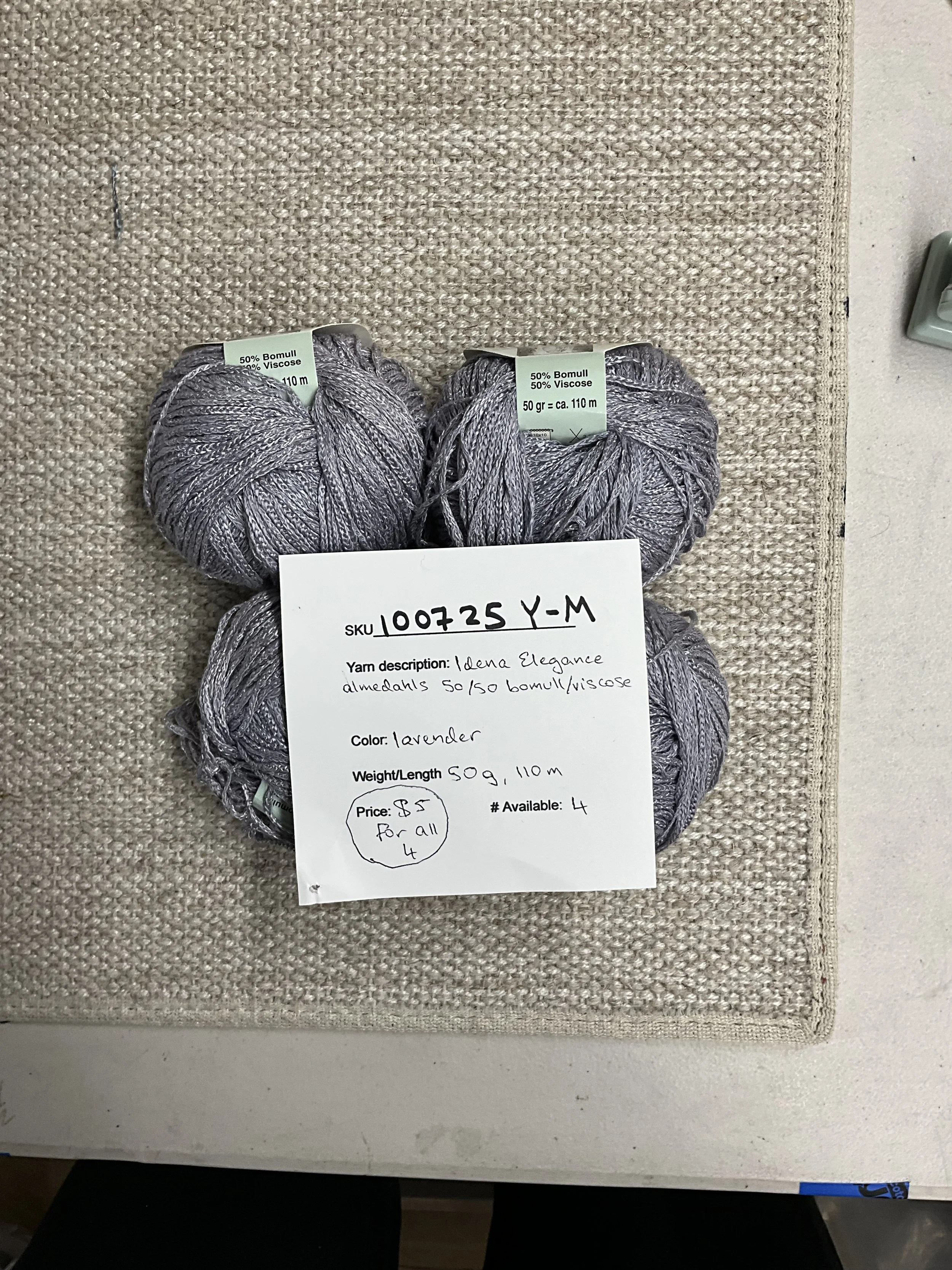 100725-Y-M Idena Elegance Almedahls bomull/viscose; 50g, 110m
