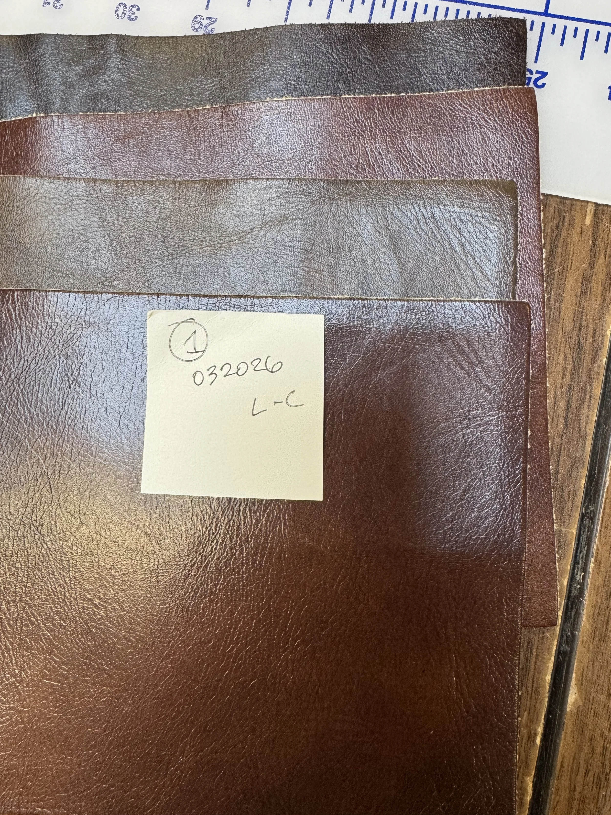 032026-L-C 6"x6" Leather Pieces (Set of 4); Variants