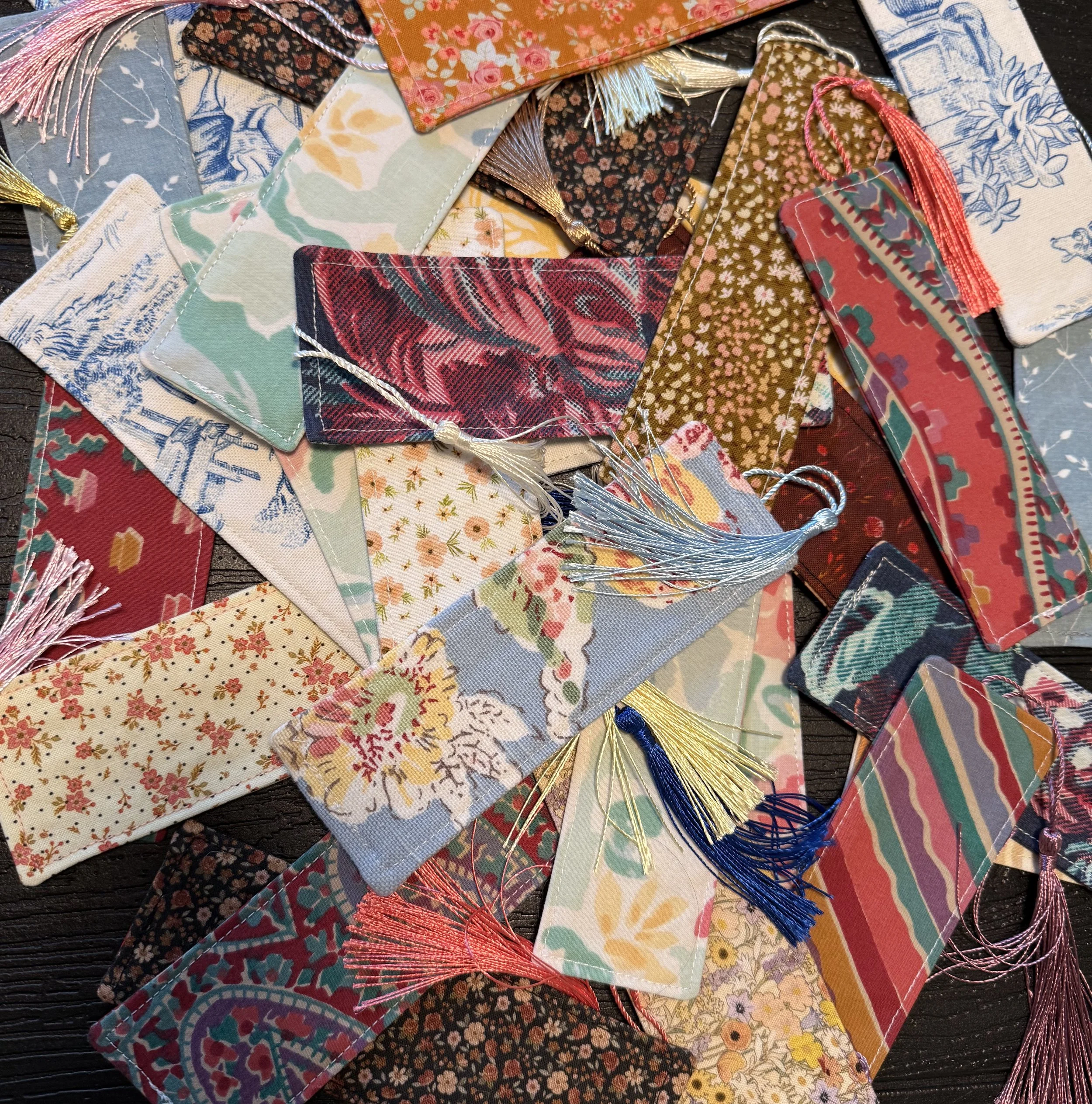 Assorted fabric bookmarks