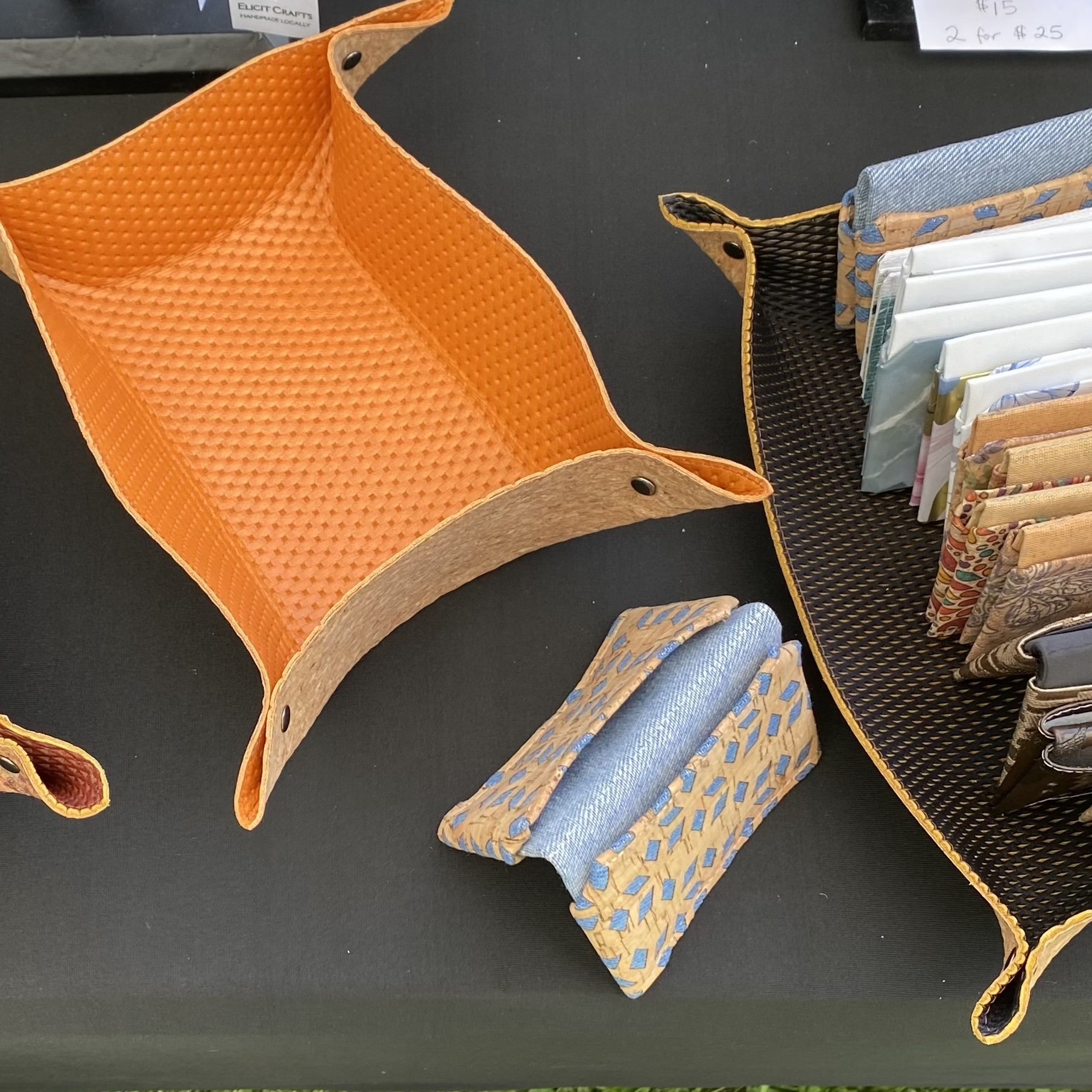 Leather tray and wallet