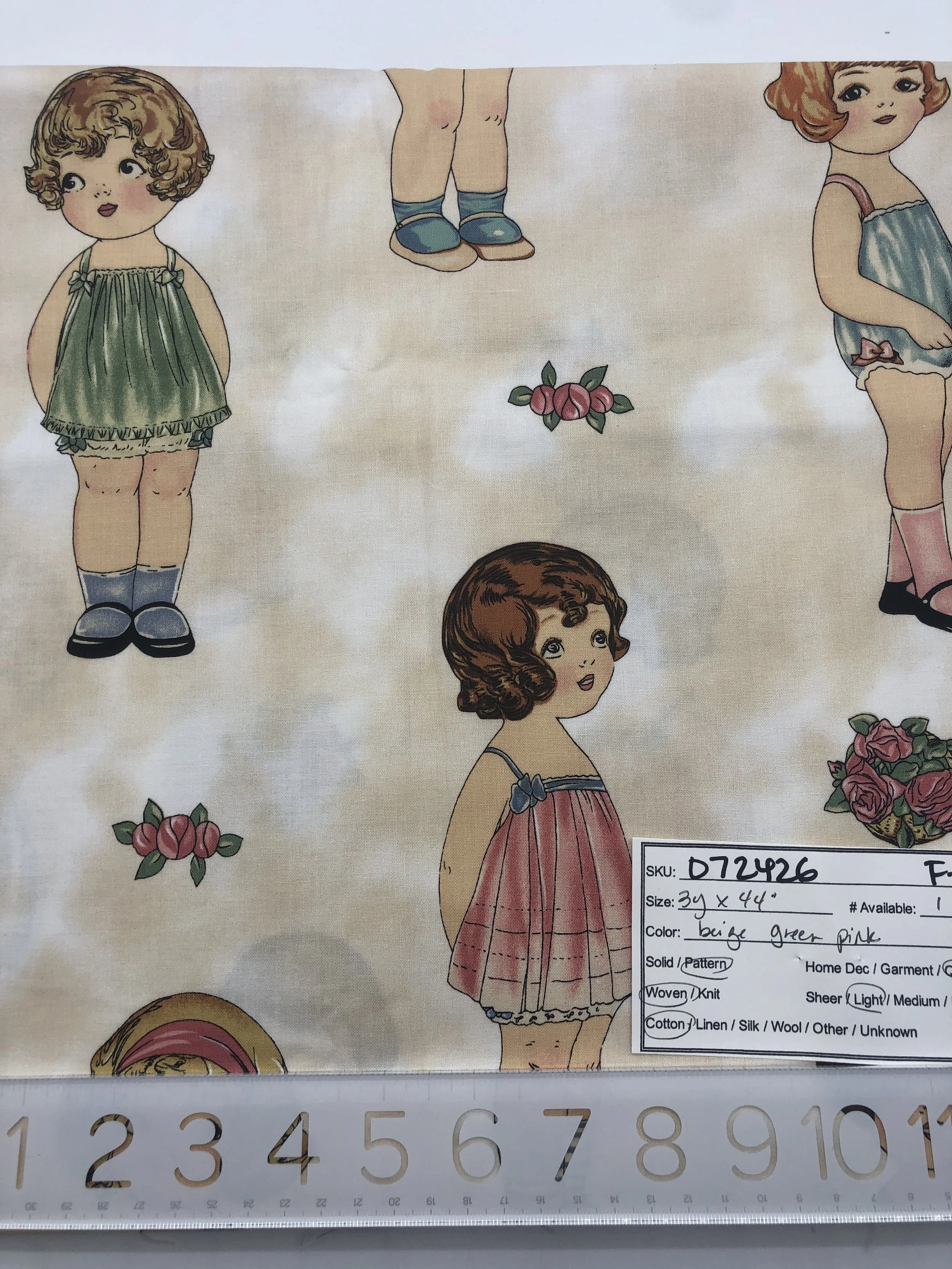 072426-F-AW Paper dolls; Cotton; 3 yds x 44"