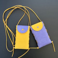 Yellow and purple phone cases
