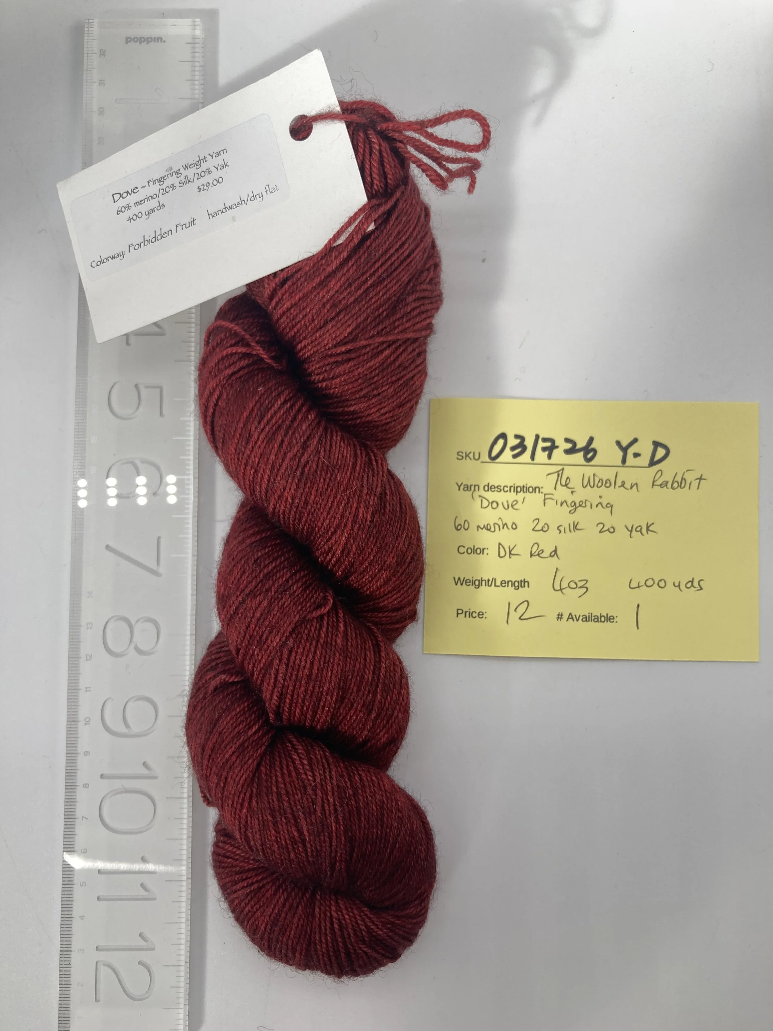 031726-Y-D Woolen Rabbit fingering, 60/20/20 merino/silk/yak, 4oz, 400yd