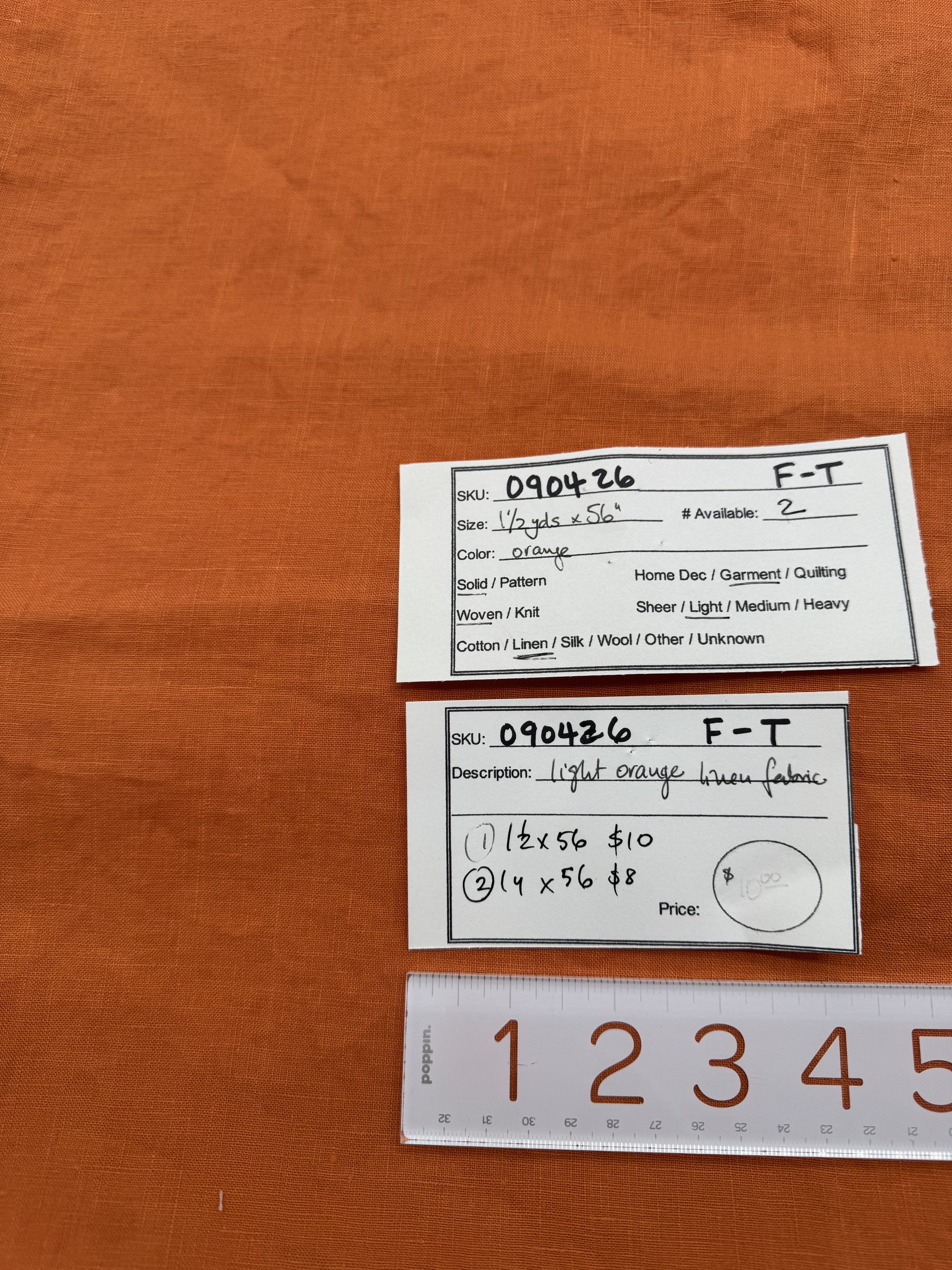 090426-F-T Light orange linen; 56" wide; Variants