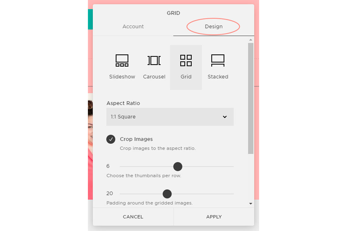 Adding Instagram to your Squarespace Website step 6