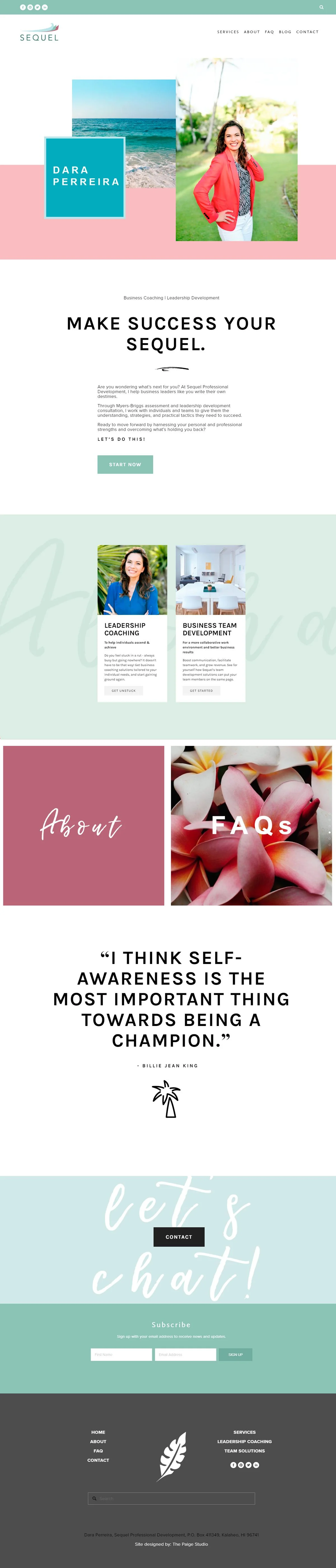 Want to see the best coaching websites in Squarespace? This one is for coaching for professional and leadership development, SequelPD. Click through for inspiration for your website | www.jessicahainesdesign.com