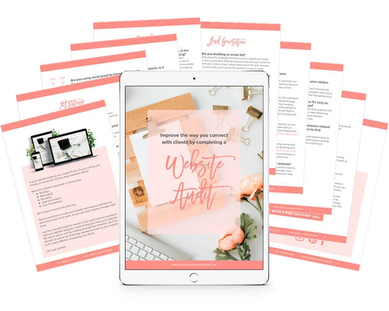 Is your website booking you clients or killing your business? This website audit checklist will help you find out. You’ll be left with a list of specific actions to take to start booking more clients through your website instead of turning them away | Jessica Haines Design