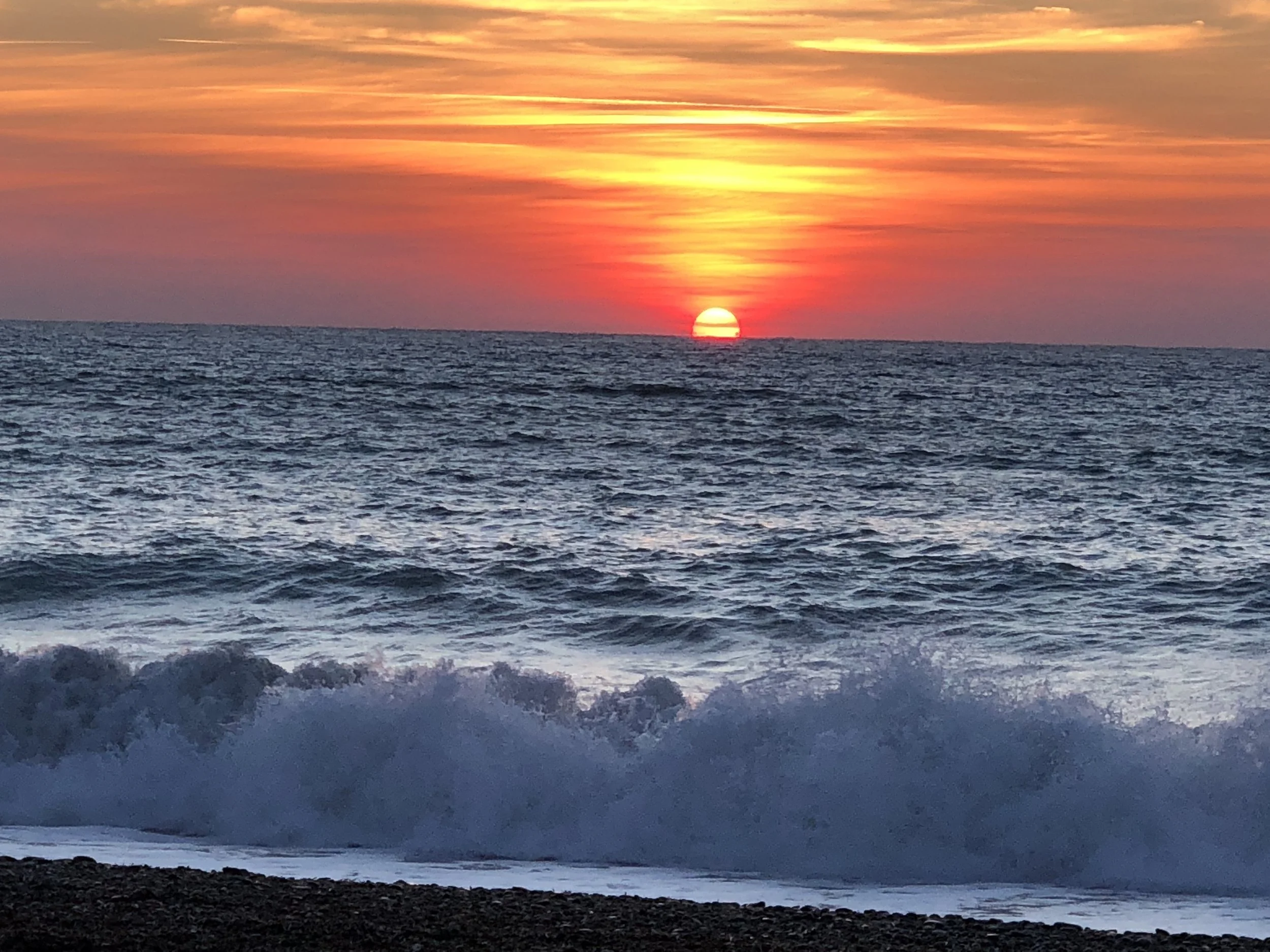 Sunset on the beach in Paphos