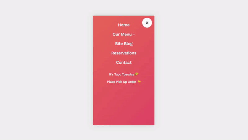 Animated Gradient Mobile Menu