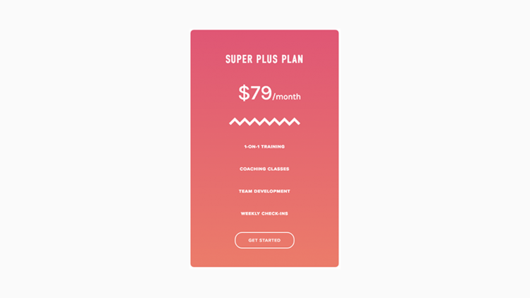 Minimal Pricing Table - Gradient Version