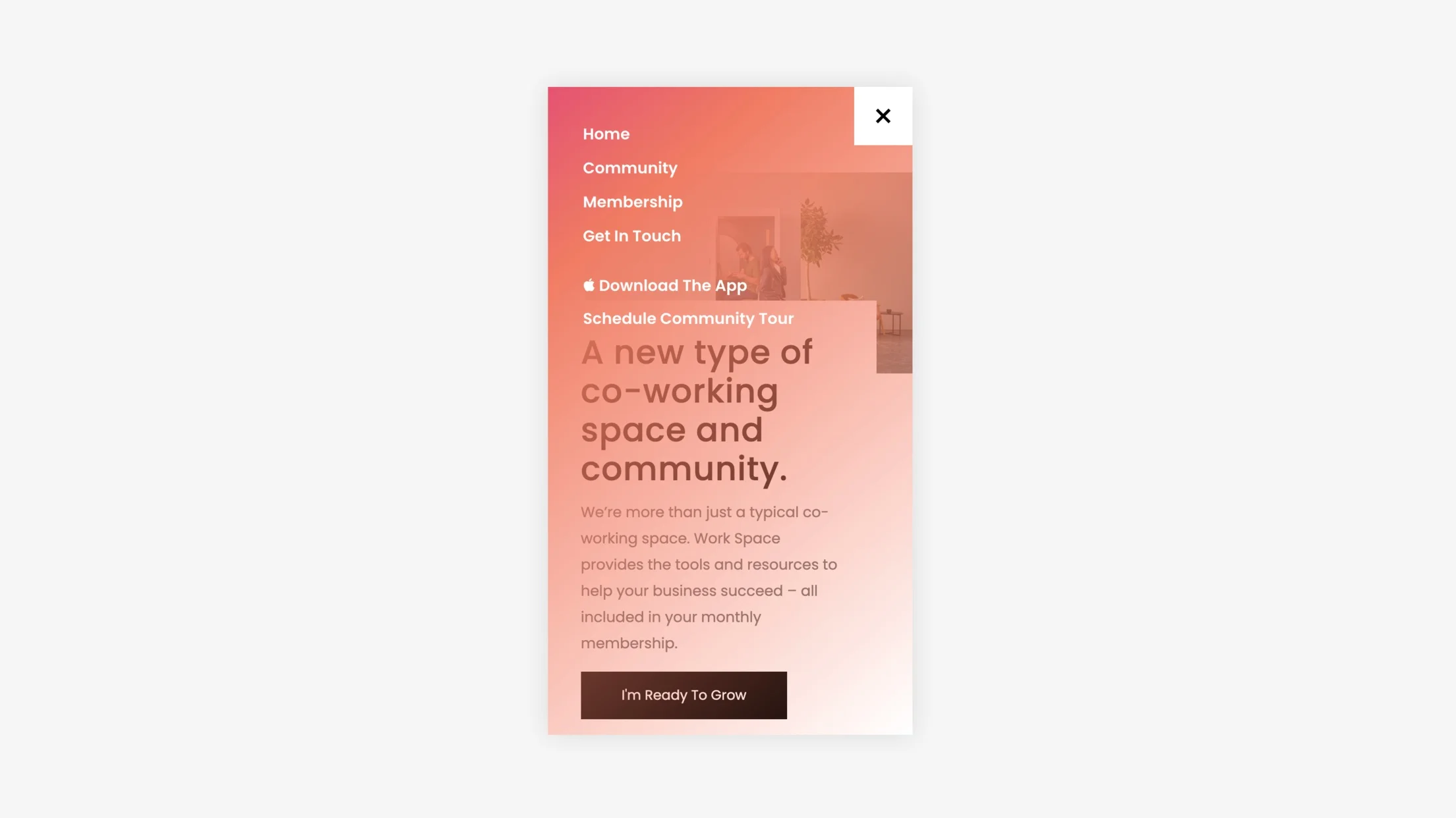 Transparent Gradient Mobile Menu