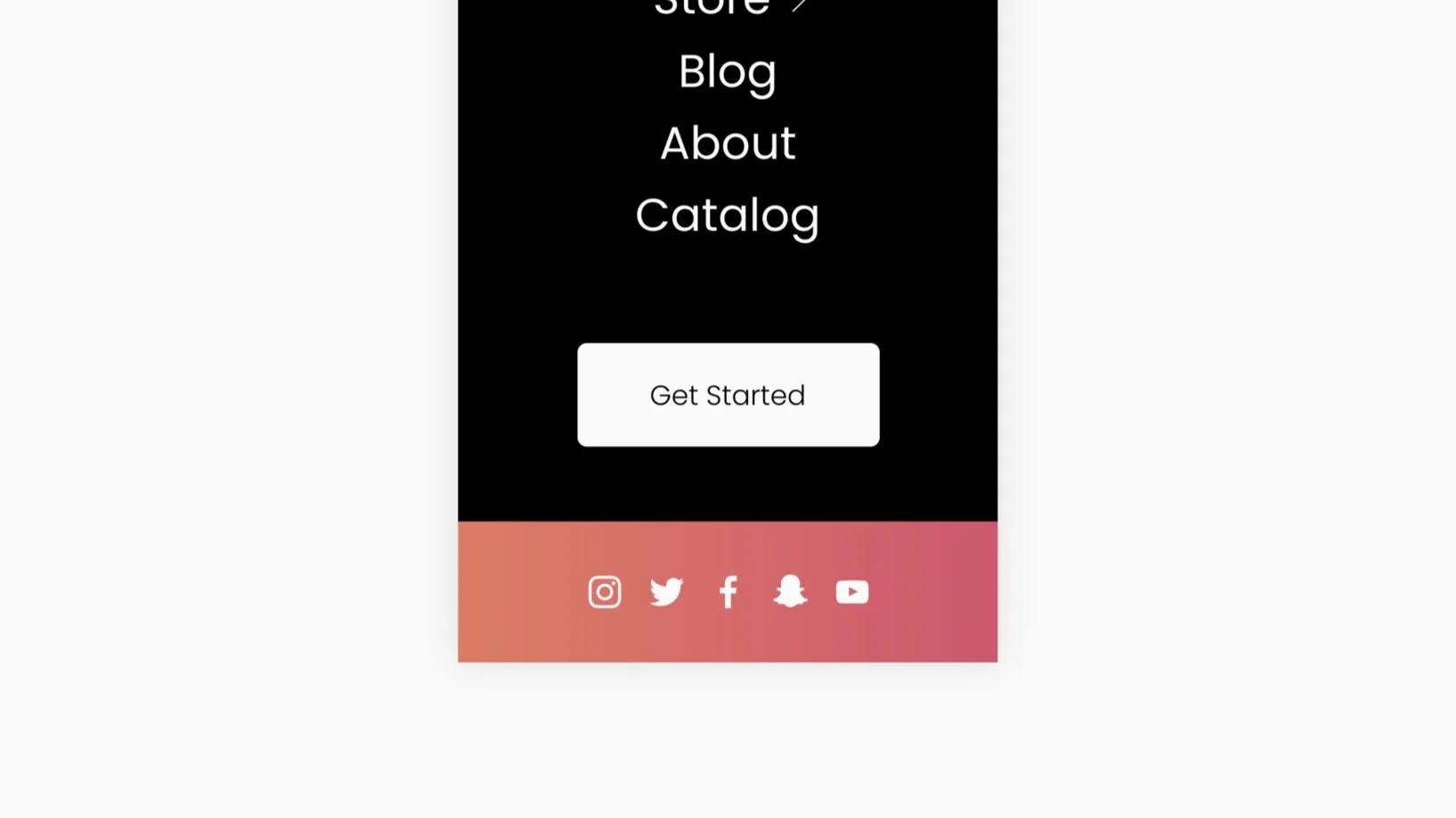 Gradient Mobile Menu Social Bar