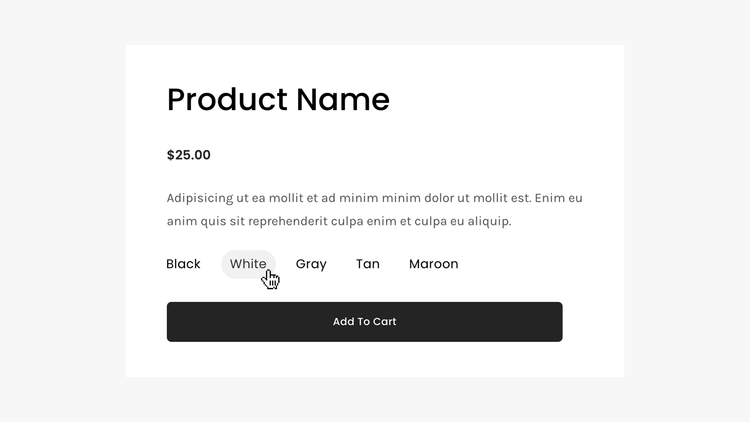 Product Variant Buttons - Hover + Selected Style — Ghost Plugins