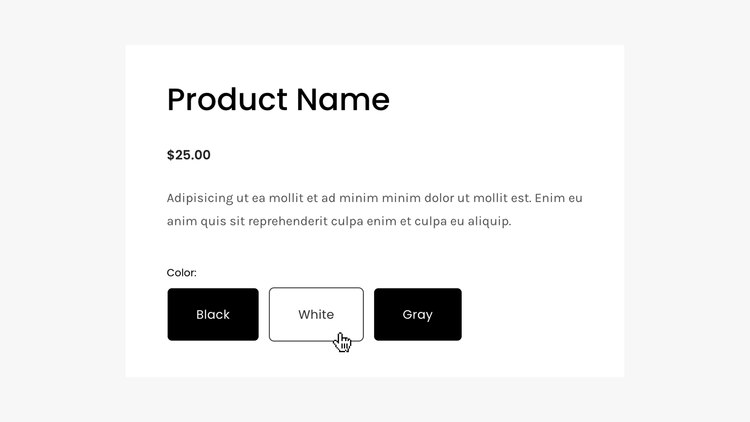 Button Selected Product Variant Buttons - Selected Button Style — Ghost Plugins
