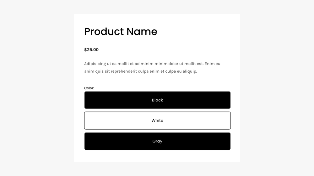Product Variant Buttons - Full Width Style — Ghost Plugins